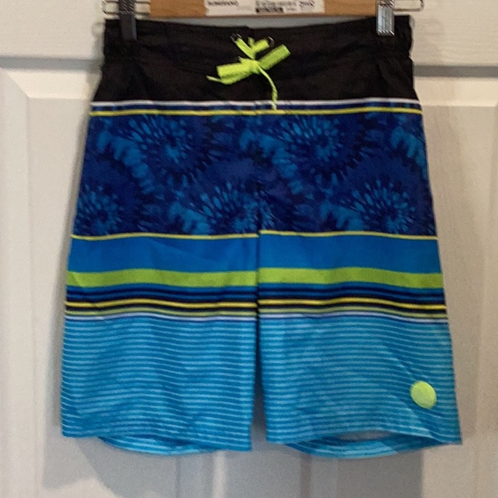 Kids Swim Trunks in Blue and Black